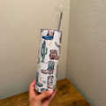 Cowboy Boots and Cactus Tumbler – Western Style Insulated Drinkware