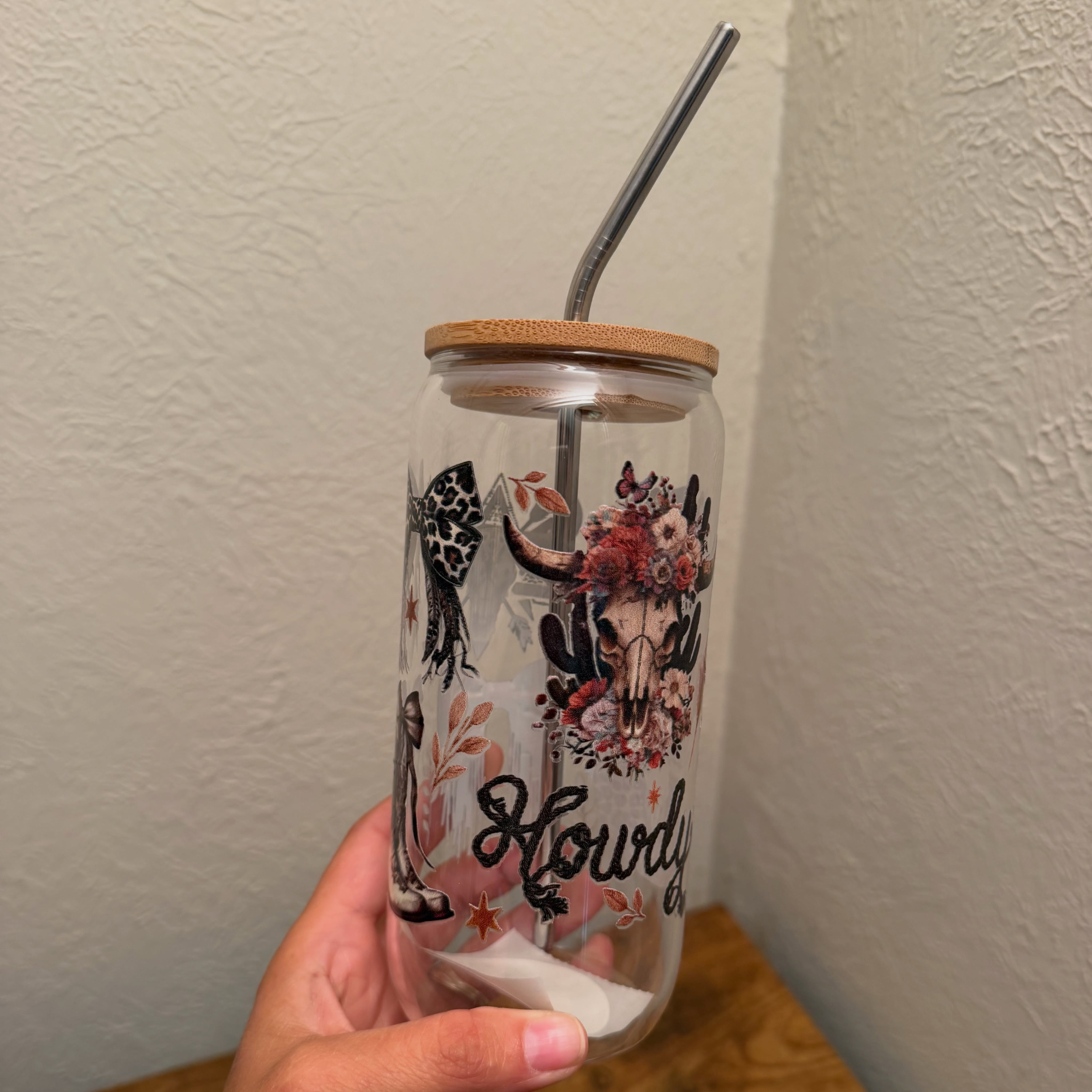 Howdy Glass Can Tumbler – Western Style 20oz Drinkware